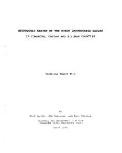 TR 96-3: Hydrologic Report of the Minor Groundwater Basins in Comanche, Cotton and Tillman Counties
