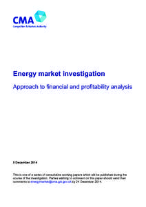 Approach to financial and profitability analysis