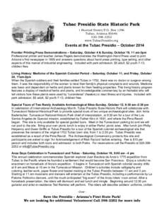 Microsoft Word - Events at Tubac Presidio - October 2014.doc