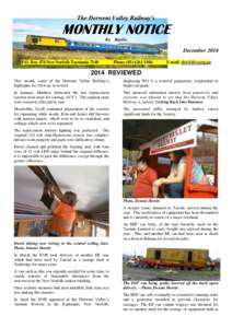 The Derwent Valley Railway’s  MONTHLY NOTICE By  Raydio