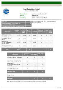 Seat Calculation Detail Printed on: [removed]:47:58