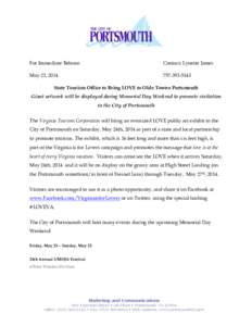 For Immediate Release  Contact: Lynette James May 23, 2014