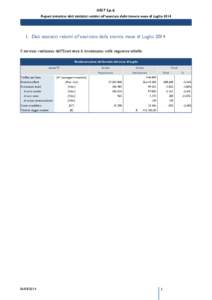 GEST S.p.A. Report sintetico: dati statistici relativi all’esercizio della tranvia mese di LuglioDati statistici relativi all’esercizio della tranvia mese di Luglio 2014 Il servizio realizzato dall’Esercen