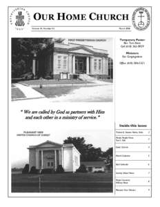 OUR  HOME  CHURCH Volume 44, Number 03 March[removed]Temporary Pastor