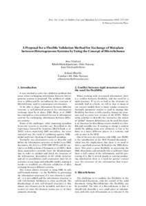 Proc. Int. Conf. on Dublin Core and Metadata for e-Communities 2002: [removed] © Firenze University Press A Proposal for a Flexible Validation Method for Exchange of Metadata between Heterogeneous Systems by Using the Con