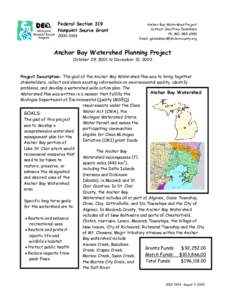 Anchor Bay Watershed Planning Fact Sheet