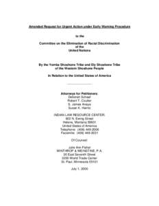 Western Shoshone / Shoshone people / Mary Dann and Carrie Dann / Yomba Shoshone Tribe of the Yomba Reservation / Treaty of Ruby Valley / Duckwater Shoshone Tribe of the Duckwater Reservation / Western Shoshone Claims Distribution Act / Shoshone / Western United States / Nevada