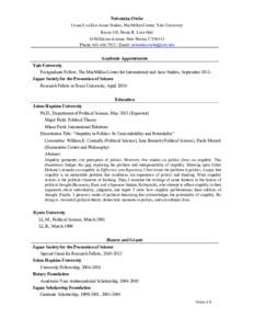 Nobutaka Otobe Council on East Asian Studies, MacMillan Center, Yale University Room 320, Henry R. Luce Hall 34 Hillhouse Avenue, New Haven, CT[removed]Phone: [removed]Email: [removed]