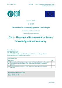 FP7 – CAPSD-CENT D3.1 - Theoretical Framework on future knowledge-based economy