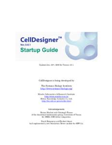 Updated Jan. 20th, 2006 for VersionCellDesigner is being developed by The Systems Biology Institute http://www.systems-biology.org/ Mizuho Information & Research Institute