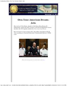 Accelerating Indiana: Own Your American Dream: Jobs