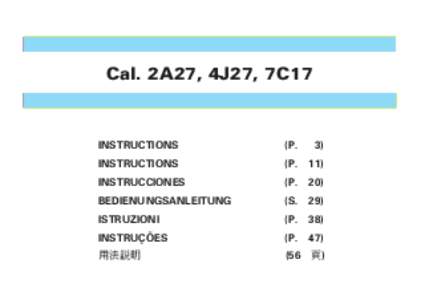 Cal. 2A27, 4J27, 7C17  INSTRUCTIONS (P.
