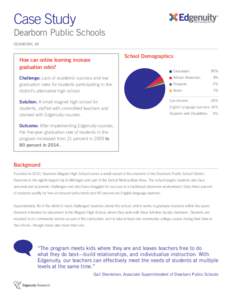 Case Study  where learning clicks Dearborn Public Schools Dearborn, MI