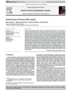 G Model  FSIGEN-486; No of Pages 9 Forensic Science International: Genetics xxx[removed]xxx–xxx  Contents lists available at ScienceDirect