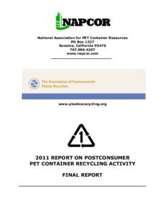 National Association for PET Container Resources PO Box 1327 Sonoma, California[removed]4207 www.napcor.com