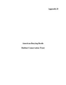 Appendix D: American Burying Beetle Habitat Conservation Trust