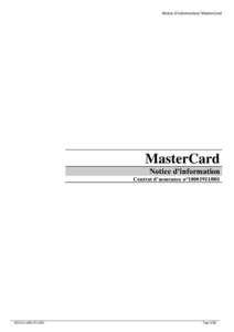 Notice d’information/ MasterCard  MasterCard Notice d’information Contrat d’assurance n°