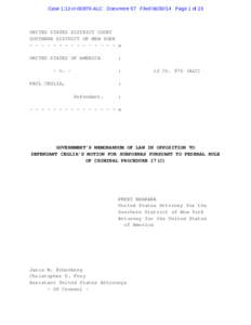 Case 1:12-cr[removed]ALC Document 57 Filed[removed]Page 1 of 23  UNITED STATES DISTRICT COURT SOUTHERN DISTRICT OF NEW YORK - - - - - - - - - - - - - - - x UNITED STATES OF AMERICA