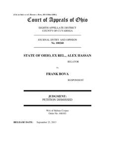 State ex rel. Hassan v. Bova