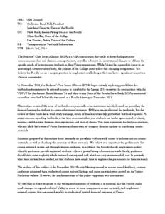 FRM: VSA Council TO: Catherine Bond Hill, President Jonathan Chenette, Dean of the Faculty CC: Steve Rock, former Acting Dean of the Faculty