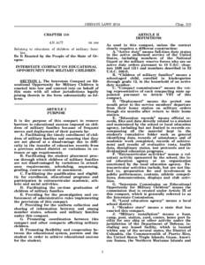 OREGON LAWS 2014 CHAPTER 110 AN ACT Chap. 110 ARTICLE II