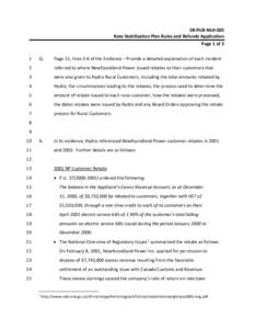 SR‐PUB‐NLH‐005  Rate Stabilization Plan Rules and Refunds Application  Page 1 of 3  1   Q. 