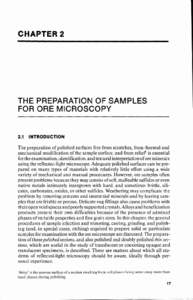 CHAPTER 2  THE PREPARATION OF SAMPLES FOR ORE MICROSCOPY  2.1