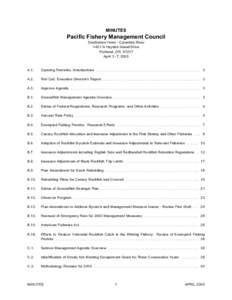 MINUTES  Pacific Fishery Management Council Doubletree Hotel - Columbia River 1401 N Hayden Island Drive Portland, OR 97217