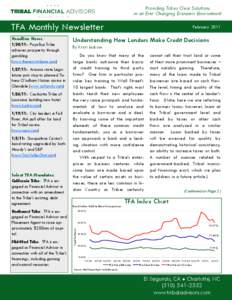 Providing Tribes Clear Solutions in an Ever Changing Economic Environment TFA Monthly Newsletter[removed]: Puyallup Tribe achieves prosperity through