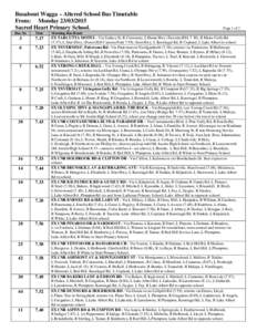 Busabout  - Altered School Bus Timetable