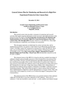 Monitoring and Research Plan for High Flow Experimental Protocol