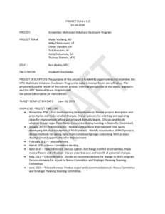 PROJECT PLAN v[removed]PROJECT: Streamline Multistate Voluntary Disclosure Program