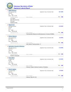 Arkansas Secretary of State Registered Lobbyist Report 1 AARP Arkansas Registration Filing or Amendment Date:  1701 Centerview Drive