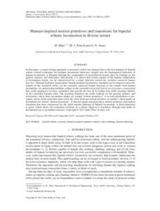 OPTIMAL CONTROL APPLICATIONS AND METHODS Optim. Control Appl. MethPublished online in Wiley Online Library (wileyonlinelibrary.com). DOI: oca.2099 Human-inspired motion primitives and transitions for bip