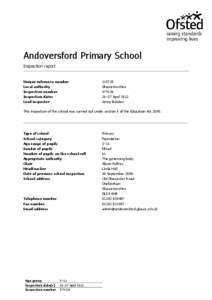 Andoversford Primary School Inspection report