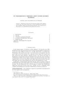 ON WEDDERBURN’S THEOREM ABOUT FINITE DIVISION ALGEBRAS MICHAEL ADAM AND BIRTE JULIA MUTSCHLER