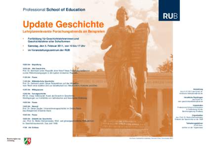 Professional School of Education  Update Geschichte Lehrplanrelevante Forschungstrends an Beispielen 