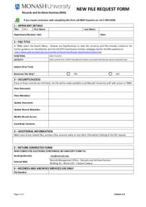 TRIM Access Form Student Records including Non Callista User Agreement