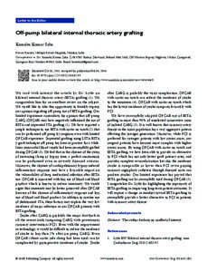 Letter to the Editor  Off-pump bilateral internal thoracic artery grafting