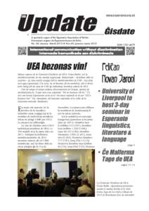 EAB  Update ✩ A quarterly organ of the Esperanto Association of Britain Kvaronjara organo de Esperanto-Asocio de Britio