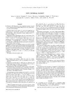 American Mineralogist, Volume 70, pages[removed], 19E5  NEW MINERAL NAMES*