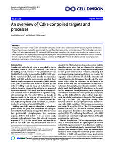 An overview of Cdk1-controlled targets and processes