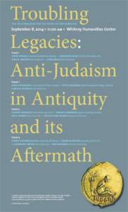 Troubling Legacies: Anti-Judaism in Antiquity and its Aftermath