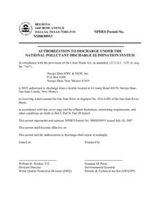 DRAFT Permit Part 1 Navajo Dam DWC & MSW NM0030953_V2