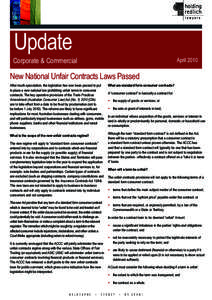Update  Corporate & Commercial April 2010