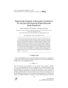 Journal of Computational Physics 160, 369–[removed]doi:[removed]jcph[removed], available online at http://www.idealibrary.com on Eigenmode Analysis of Boundary Conditions for the One-Dimensional Preconditioned Euler 