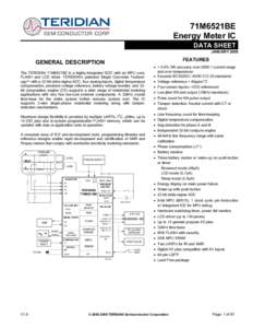 Preliminary Data Sheet 71M6521BE