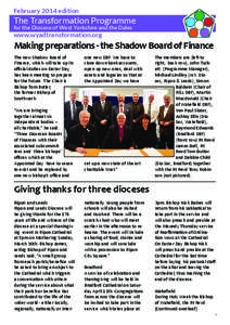 February 2014 edition  The Transformation Programme for the Diocese of West Yorkshire and the Dales  www.wyadtransformation.org