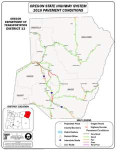 OREGON STATE HIGHWAY SYSTEM 2010 PAVEMENT CONDITIONS OREGON DEPARTMENT OF TRANSPORTATION