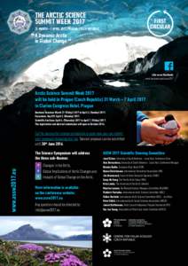 THE ARCTIC SCIENCE SUMMIT WEEK 2017 „ A Dynamic Arctic  FIRST